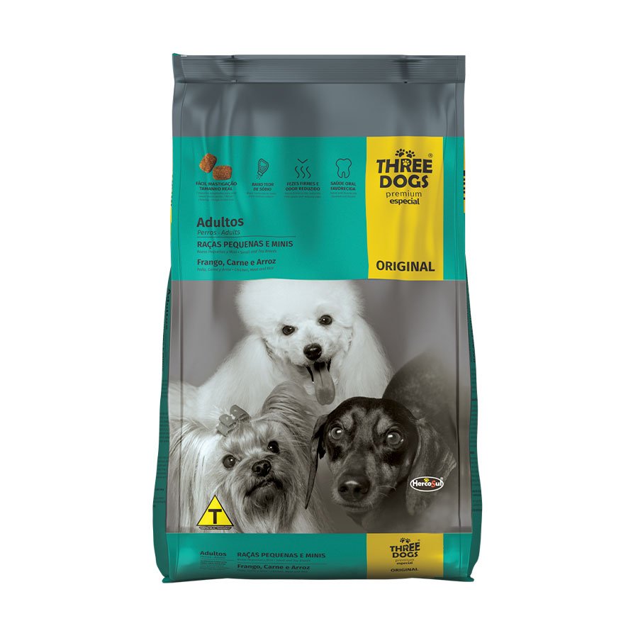 Three Dogs Original Raças Pequenas E Mini Senior 3kg