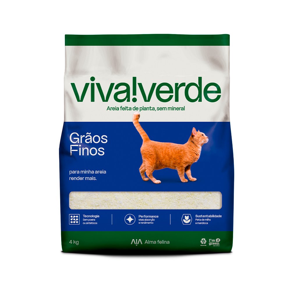 Viva Verde Areia Higiênica Graos Finos 4kg