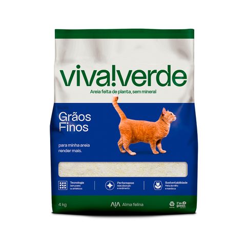 Viva Verde Areia Higiênica Graos Finos 4kg