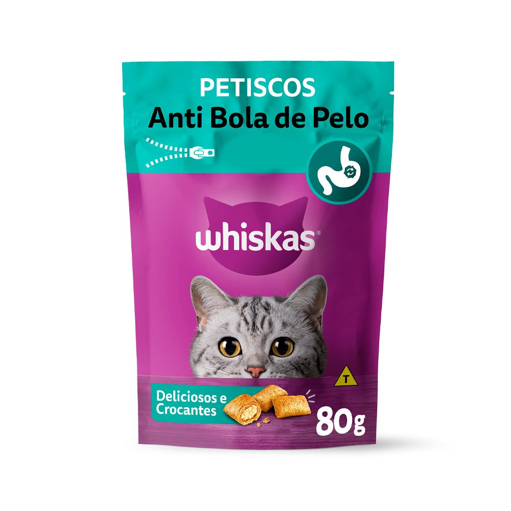 Whiskas Temptatios Anti Bola De Pelo 80 Gr