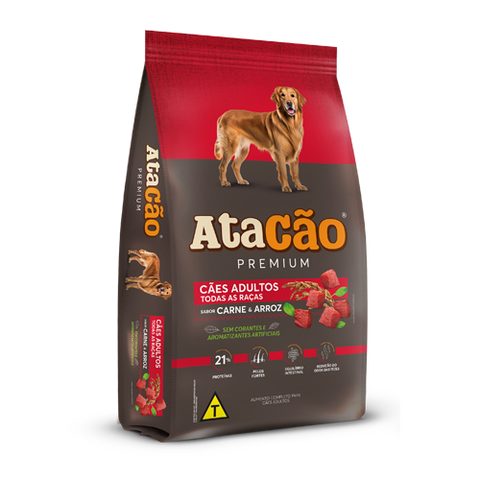 Ração Atacão Premium para Cães Adultos Todas as Raças Carne e Arroz, 25kg