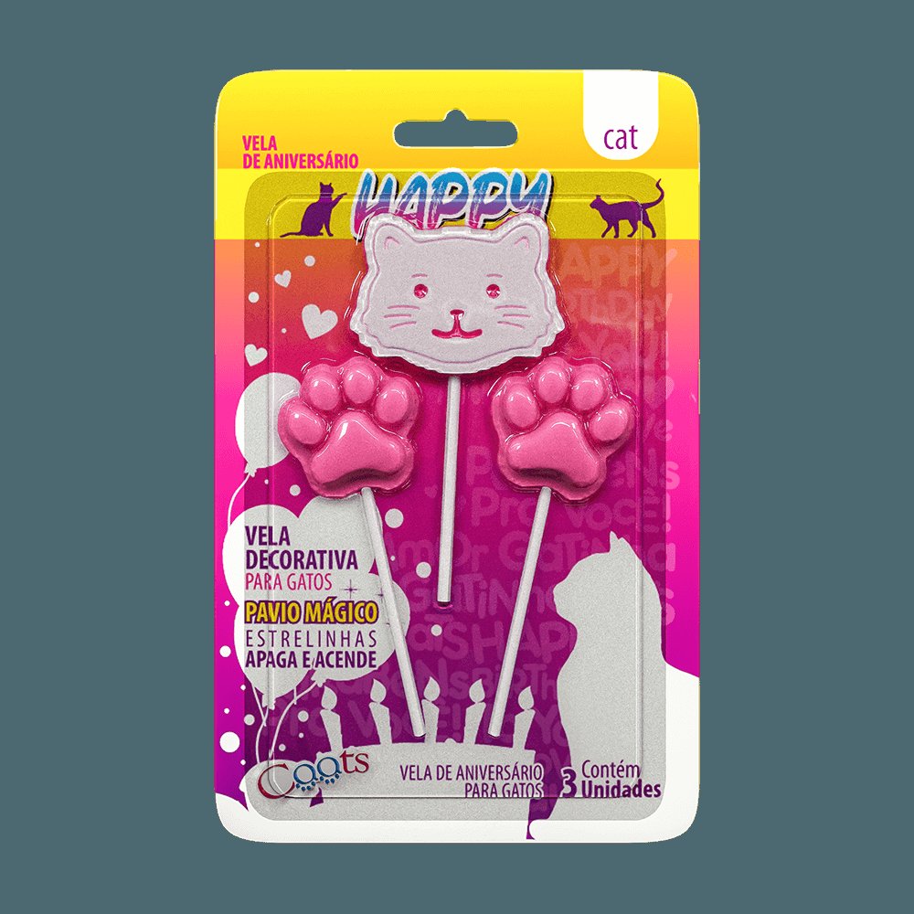 Vela Happy Cat Rosa