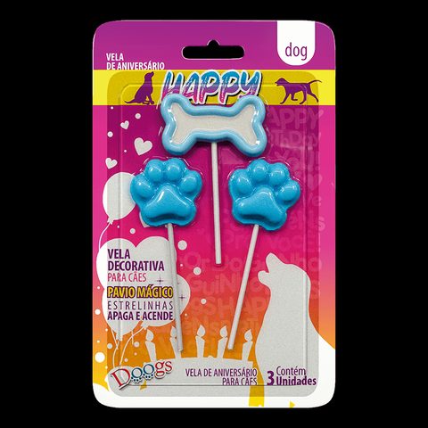 Vela Happy Dog Azul