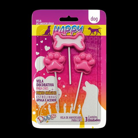 Vela Happy Dog Rosa