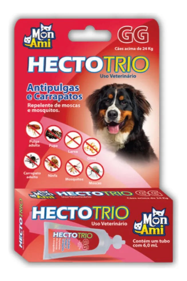 Hectotrio Antipulgas e Carrapatos Cães GG
