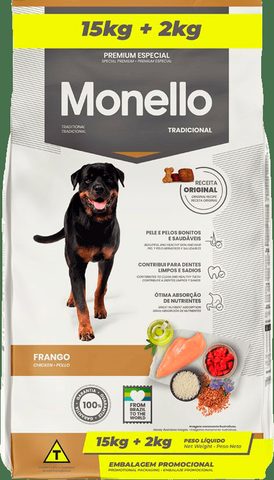 Monello Cães Tradicional Bonus Bag 17kg