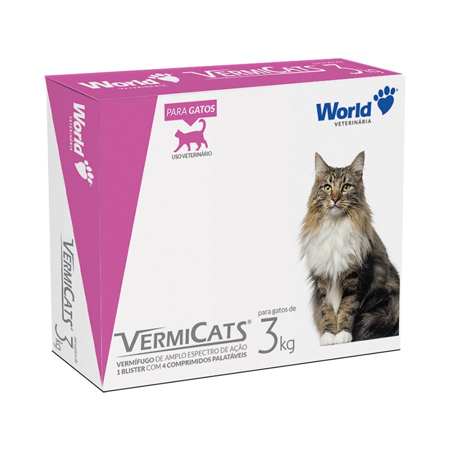 Vermicats 600mg, Vermífugo para Gatos Até 3kg