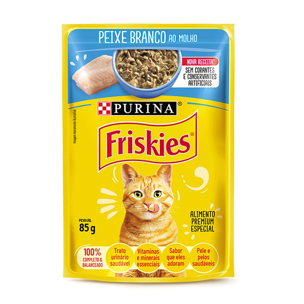 Sachê Friskies Wet Peixe Branco Ao Molho 85g