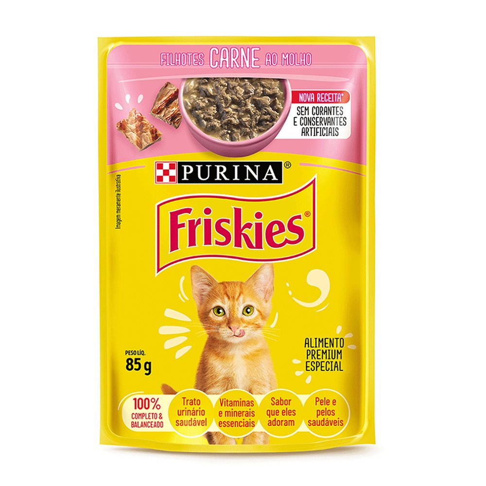 Sachê Friskies Wet Filhotes Carne Ao Molho 85g