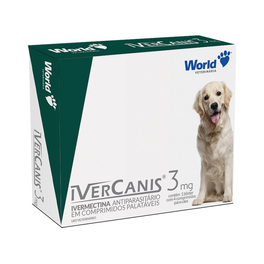 IverCanis World 3mg, Antiparasitário para Cães de Pequeno Porte (Até 15kg)