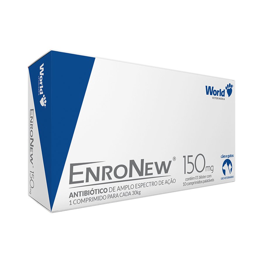 EnroNew 150mg, Antibiótico para Cães até 30kg e Gatos