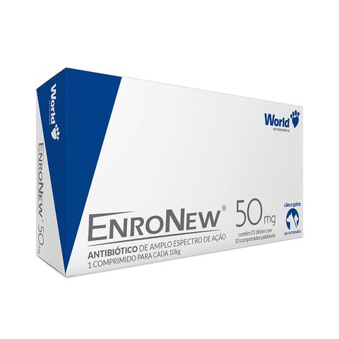 EnroNew 50mg, Antibiótico para Cães até 10kg e Gatos