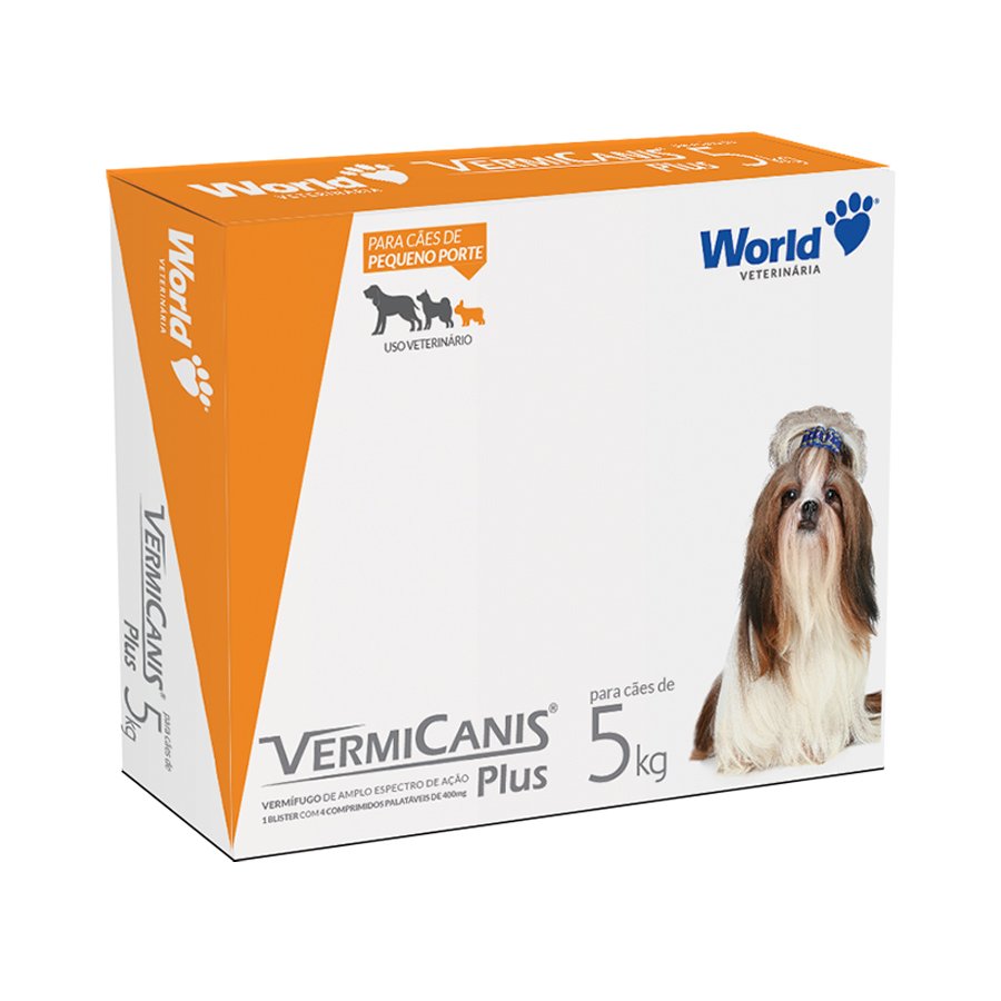 Vermicanis Plus 400mg, Vermífugo para Cães de Pequeno Porte (Até 5kg)