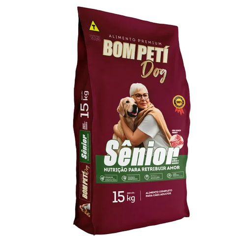 Bom Peti Sênior Raças Médias e Grandes 15kg
