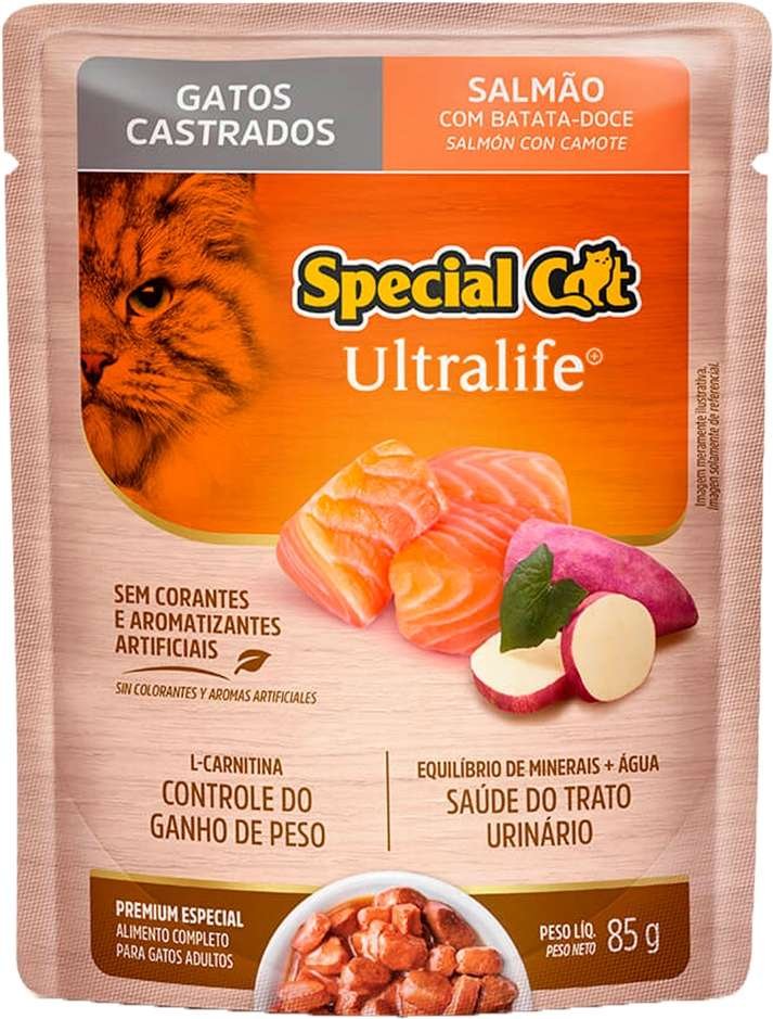 Sachê Special Cat Adulto Castrados Salmão 85g