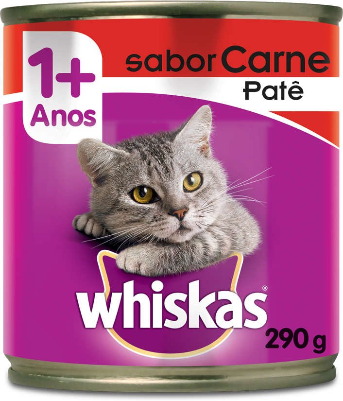 Ração Úmida Whiskas Patê de Carne para Gatos Adultos 290g