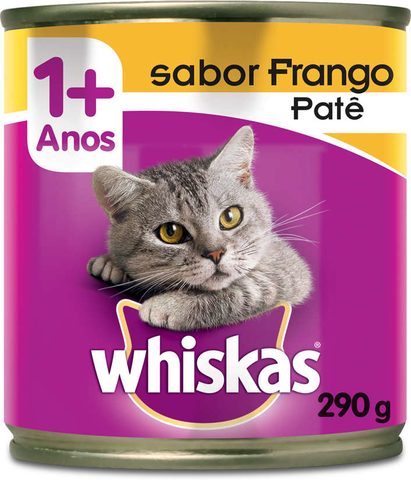 Ração Úmida Whiskas Patê de Frango para Gatos Adultos 290g