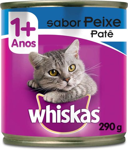 Ração Úmida Whiskas Patê de Peixe para Gatos Adultos 290g
