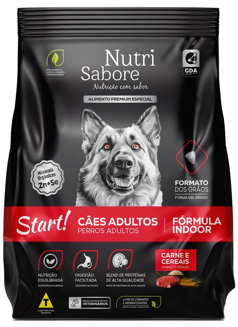 Ração Nutri Sabore Cães Adultos Start Carne e Cereais 15kg