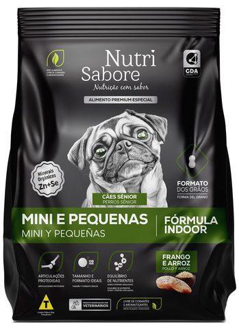 Ração Nutri Sabore Cães Sênior Raças Mini e Pequenas Frango e Arroz 10,1kg