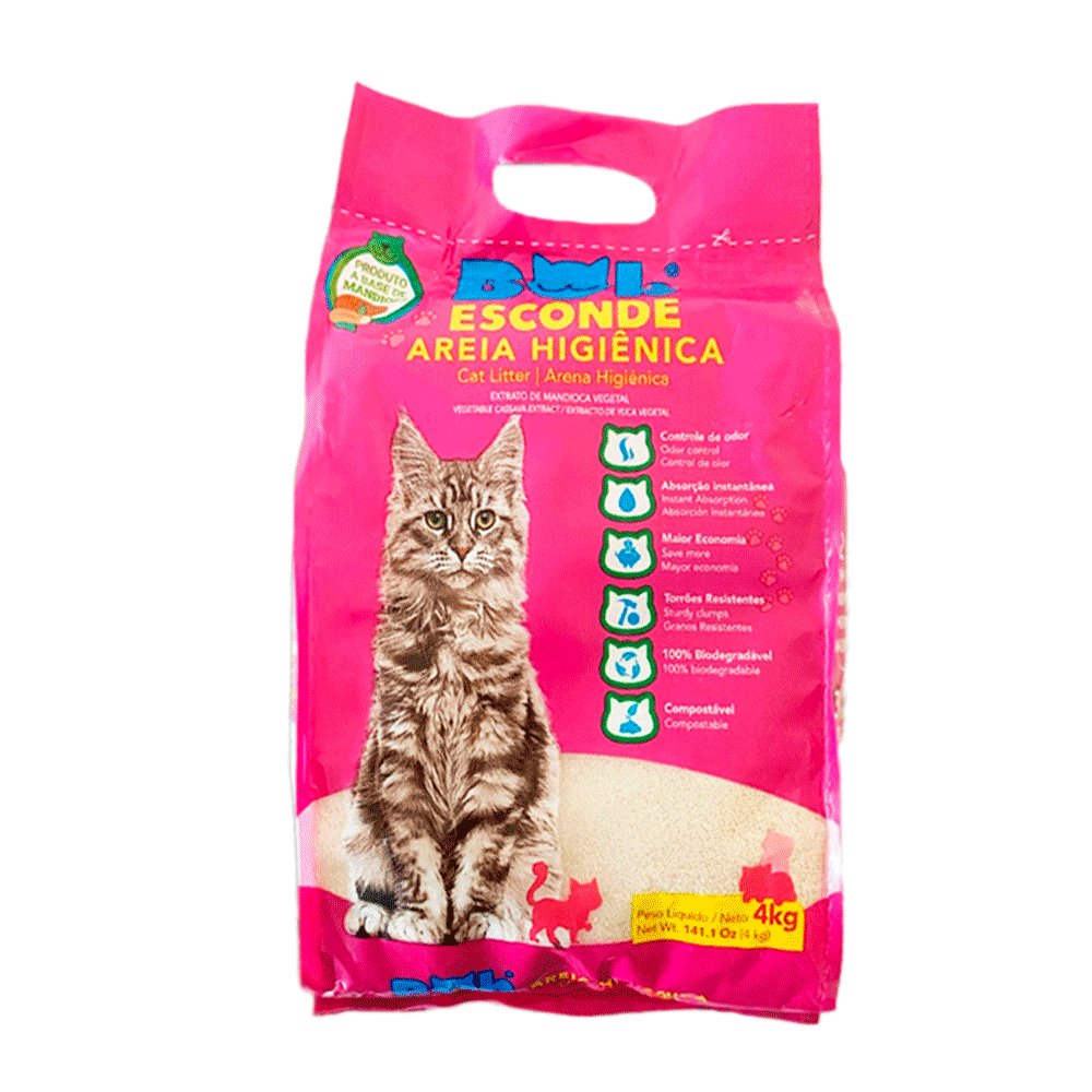 Areia Higiênica Bob Esconde Mandioca e Milho 4kg