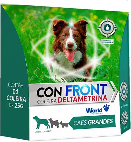 Coleira Antiparasitária ConFront Deltametrina para Cães Grandes, 25g