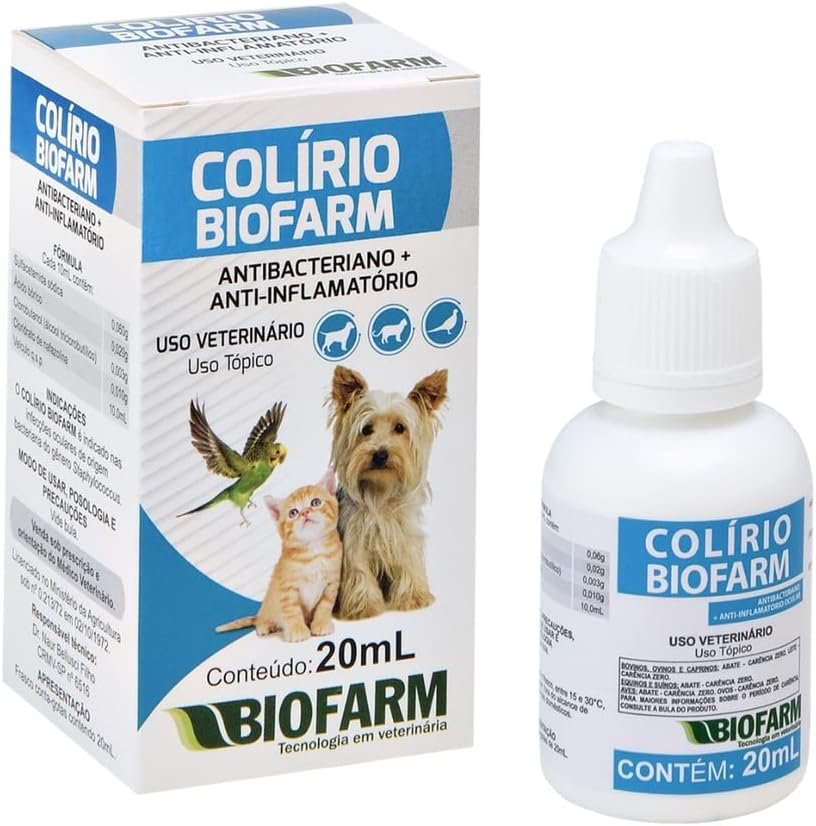Colírio Biofarm Antibacteriano e Anti-inflamatório, 20mL