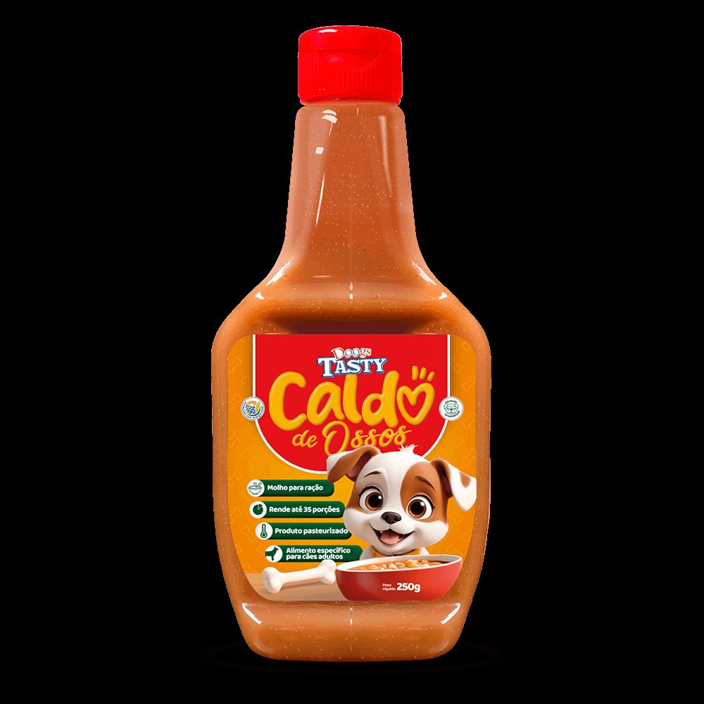 Molho Doogs Tasty Caldo de Ossos para Ração de Cães Adultos, 250g