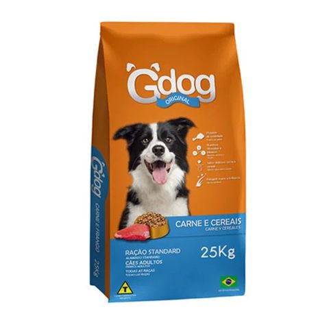 Ração Gdog Original Carne e Cereais para Cães Adultos, 25kg
