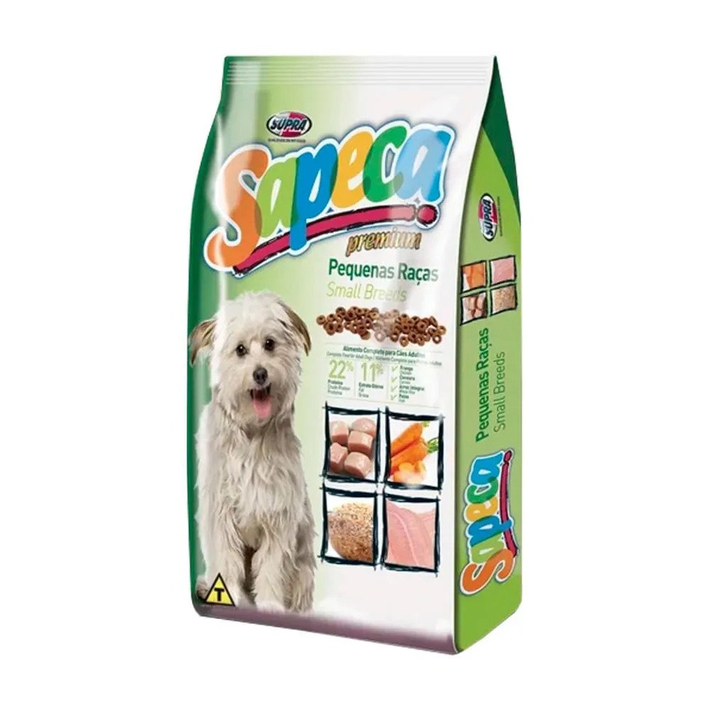 Ração Sapeca Premium Cães Raças Pequenas Frango e Peixe, 10,1kg
