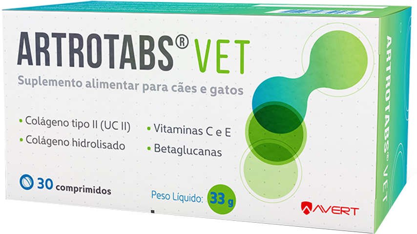 Suplemento Alimentar Avert Artrotabs Vet para Cães e Gatos, 30 Comprimidos