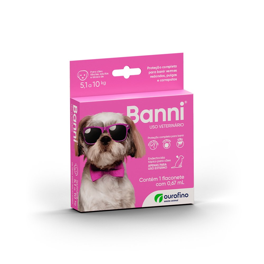 Banni Antipulgas, Carrapatos e Vermes, Cães de 5kg a 10kg