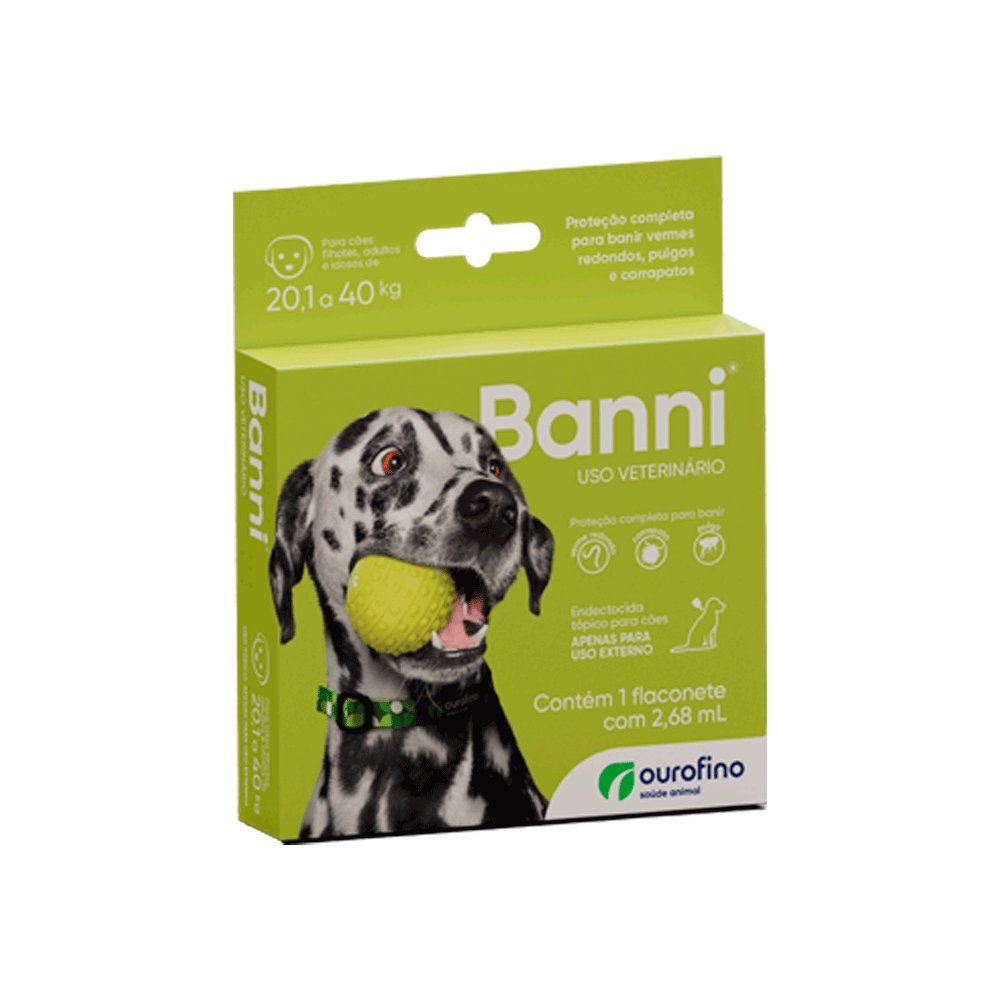 Banni Antipulgas, Carrapatos e Vermes, Cães de 20kg a 40kg