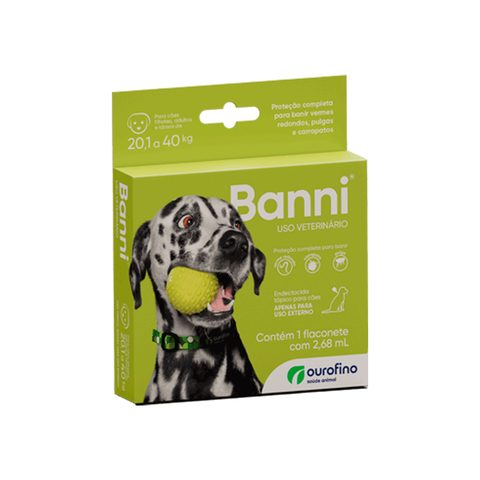 Banni Antipulgas, Carrapatos e Vermes, Cães de 20kg a 40kg