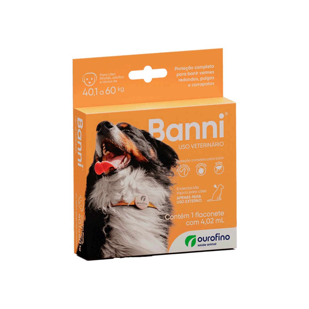 Banni Antipulgas, Carrapatos e Vermes, Cães de 40kg a 60kg