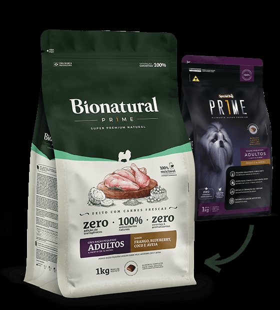 Bionatural Cães Raças Pequenas Adulto Frango 1kg