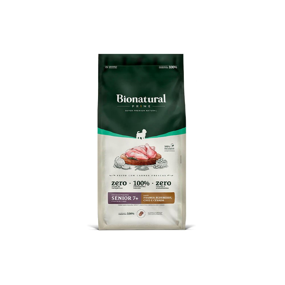 Ração Seca Bionatural Prime Sênior 7+ Frango para Cães Idosos Porte Pequeno 10,1Kg