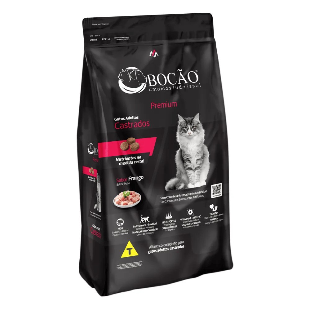 Ração Bocão Premium Gatos Castrados 10,1Kg