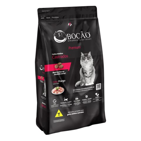 Ração Bocão Premium Gatos Castrados 10,1Kg