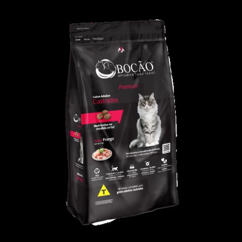Bocão Premium Gatos Castrados Frango 3kg